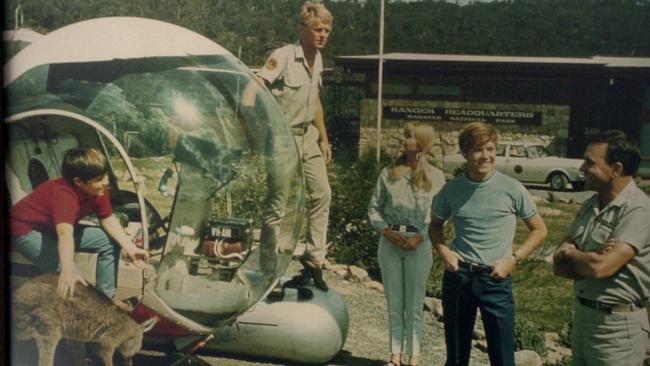 Cast on the set of the TV show Skippy the Bush Kangaroo at “Waratah Park” at Duffys Forest. Picture: News Corp