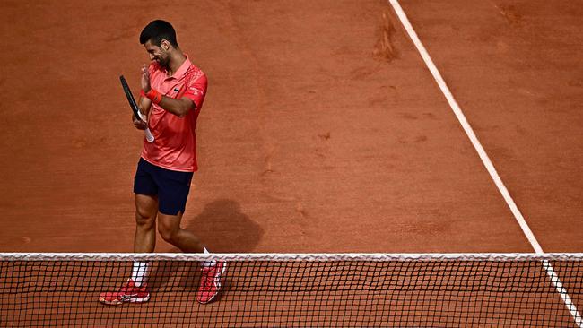 Djokovic could only smile and applaud. Picture: JULIEN DE ROSA / AFP