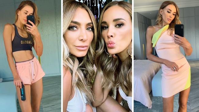 Rebecca Judd and Nadia Bartel have revealed their DIY tanning secrets. Pictures: Spray Aus/Instagram