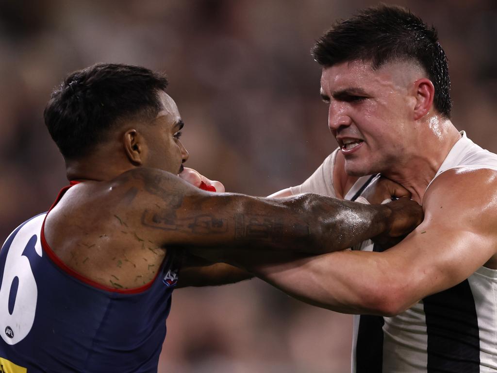 Brayden Maynard took issue with Pickett after the hit. Picture: Getty Images)