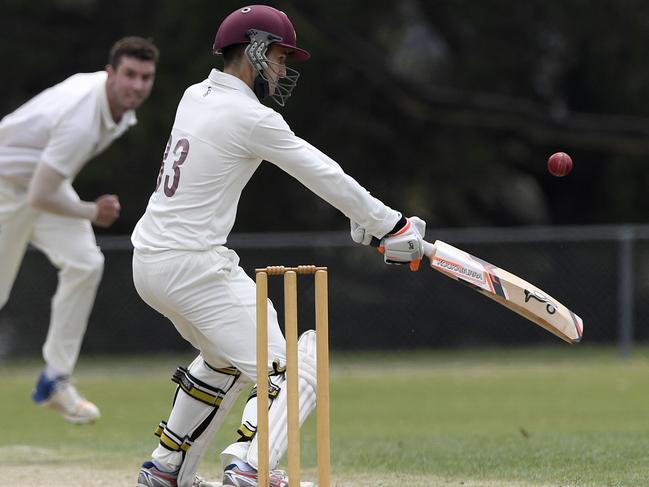 Jack Rudd attempts a cut shot. Picture: Andy Brownbill