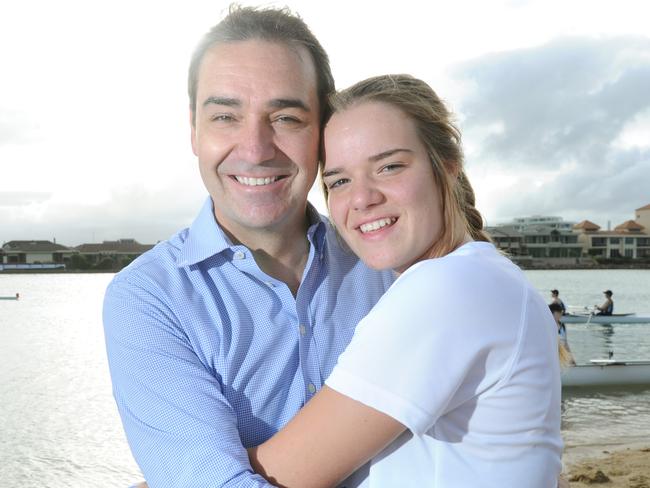 Steven Marshall with his daughter Georgie in 2014.