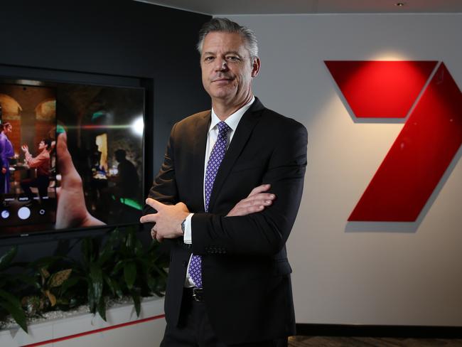 23/02/2023. Seven West CEO James Warburton, photographed at their offices in Eveleigh, Sydney. Britta Campion / The Australian