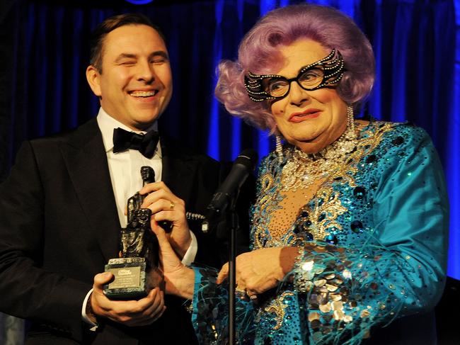 David Walliams said his friend Barry Humphries was ‘incredibly hurt’ when his name was dropped from the Comedy Festival’s top prize. Picture: Getty Images