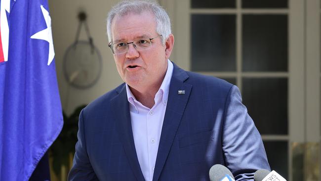 Prime Minister Scott Morrison has asked states and territories to report on their home quarantine plans. Picture: NCA NewsWire / Dylan Coker