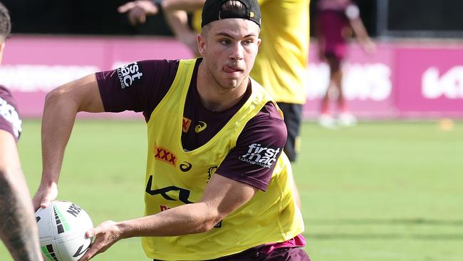 Blake Mozer, Brisbane Broncos training, Red Hill. Picture: Liam Kidston