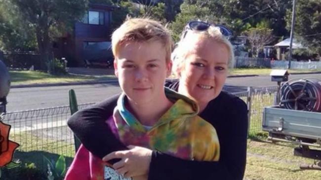 Jase Grant 15 pictured with his mother Erryn Grant. Jase is remembered as a talented musician and had moved to the Gold Coast to pursue his dreams.