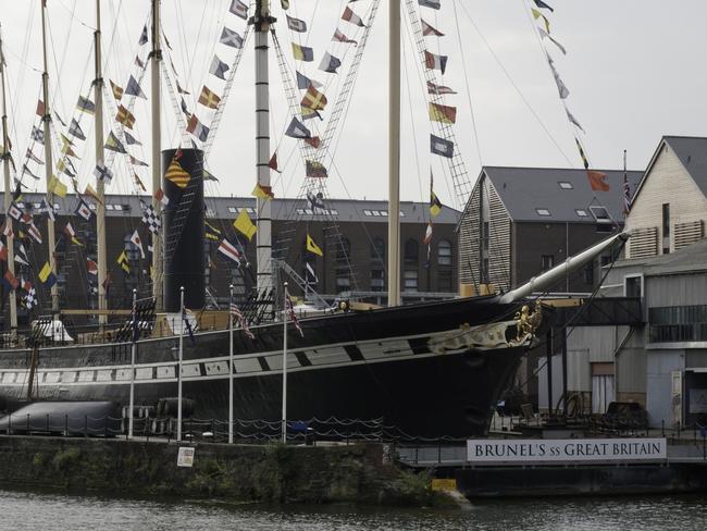 SS Great Britain at the docks in Bristol, Britain.