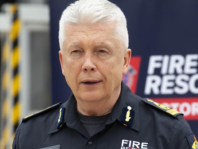 MELBOURNE, AUSTRALIA - NewsWire Photos JANUARY 28 2021:  Fire Rescue Commissioner Ken Block at launch of the Fire Rescue Victoria drone aviation unit at FRV Burnley Complex. Picture: NCA NewsWire / Sarah Matray