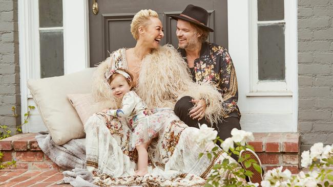 Camilla Franks, partner JP and their daughter Luna. Picture: Chris Mohen