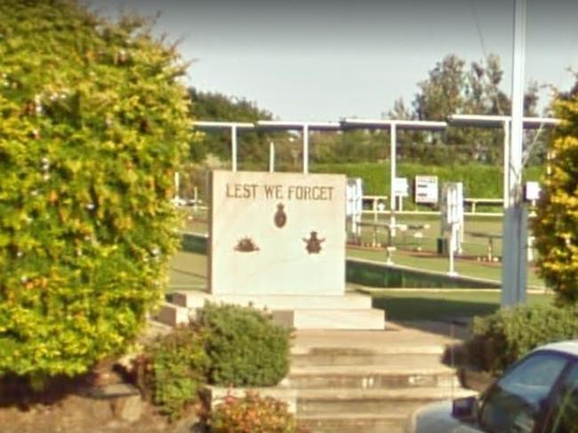 The monument that fell at the Black head Bowling Club at Hallidays Point. Picture: Google Streetview