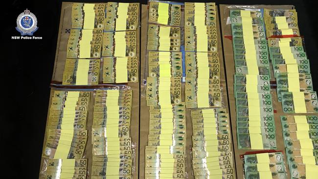 $197,890 in cash was seized in the raids. Picture: NSW Police