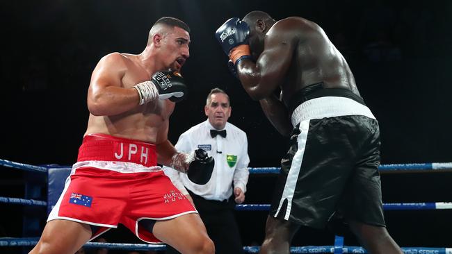 Justis Huni defended his heavyweight crown against Arsene Fosso last month. Picture: Getty Images