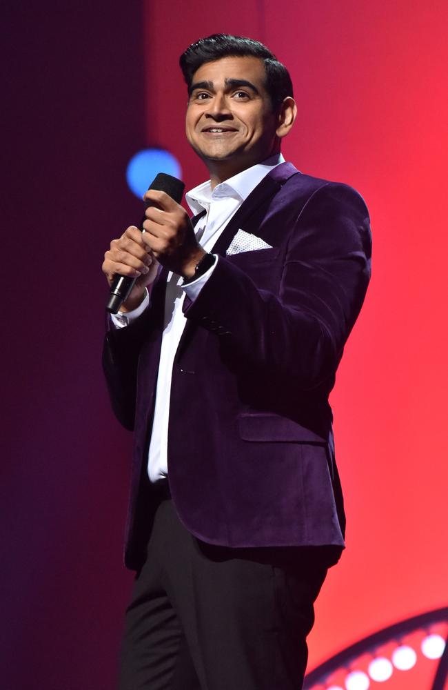 Dilruk Jayasinha shows off his slimmed-down frame at The Opening Night Comedy Allstars Supershow. Picture: Jim Lee