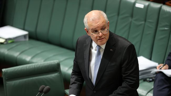 Prime Minister Scott Morrison during question time in the House of Representatives in Parliament House, Canberra today. Picture: NCA NewsWire / Gary Ramage