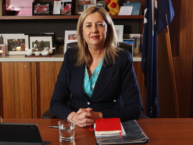 Premier Annastacia Palaszczuk in her office at 1 William Street, Brisbane. Picture: Liam Kidston