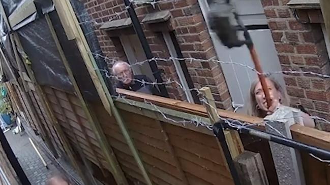 Joanne Shreeves throwing cement at Sandra Durdin and Trevor Dempsey. Picture: Stratford Magistrates Court