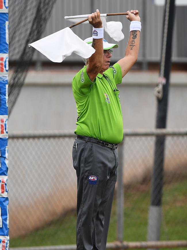St Mary's won against the Tiwi Bombers in Round 3 of the NTFL Men's Premier League. Picture: Felicity Elliott/AFLNT Media