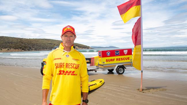 Surf Lifesaver and Carlton Beach surf club manager Jamie Stubbs at Carlton Beach. Picture: Linda Higginson