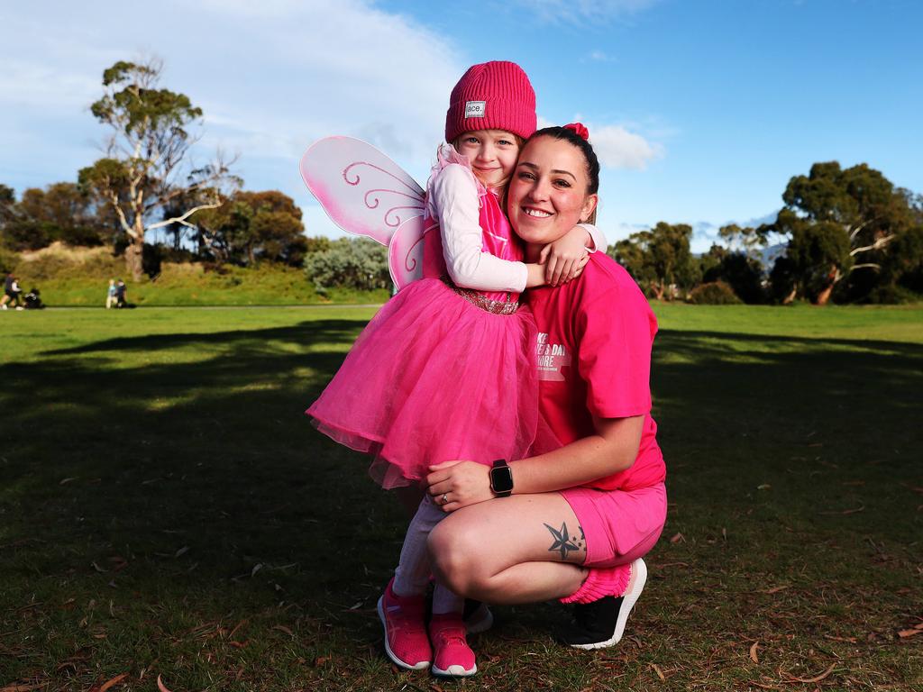 Ava James, 4, with her mum Cassandra Scott, of Hobart. Picture: Nikki Davis-Jones