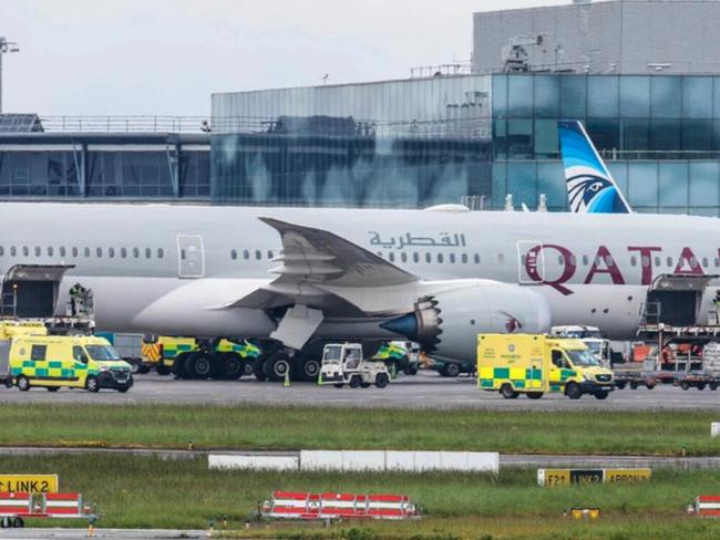 The plane after landing at Dublin Airport. Picture: Twitter