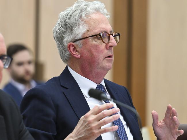 CANBERRA, AUSTRALIA  - NewsWire Photos - November 29, 2024: Vice-Chancellor and Principal of the University of Sydney, Mark Scott appears at a parliamentary hearing into anti-Semitism at Australian univeristys at Parliament House in Canberra. Picture: NewsWire / Martin Ollman