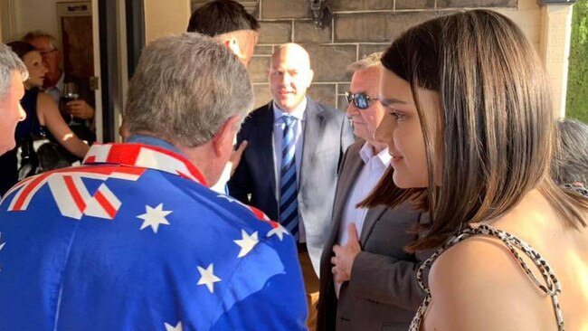 Sacked Liberal MP Sam Duluk at a book launch for former prime minister Tony Abbott at Tomich Wines in Unley on Wednesday night. Picture: Facebook.