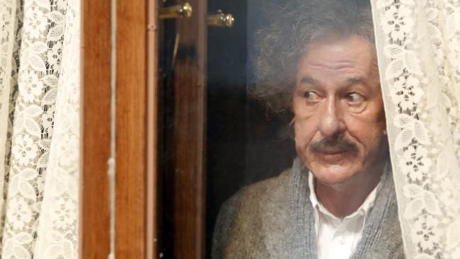 Geoffrey Rush as Albert Einstein in National Geographic's Genius: Einstein.