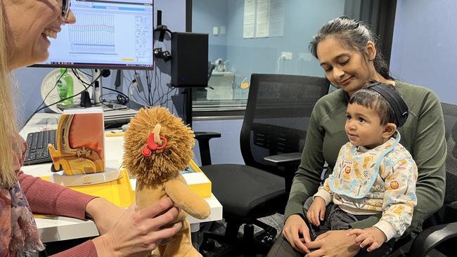 Nazrin brings in Kadir weekly for sessions with his speech pathologist, audiologist and group music sessions with other families. Picture: Inasha Iftekhar