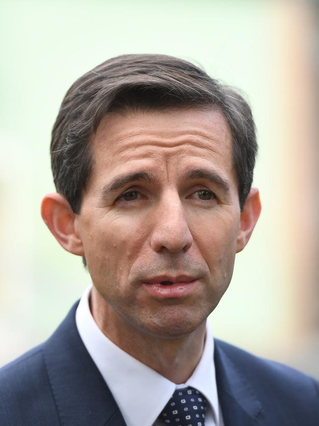 Federal Education Minister Simon Birmingham is standing firm. Picture: AAP/Dean Lewins