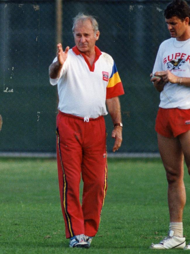 Peter Philpott coaching South Australia in 1993.