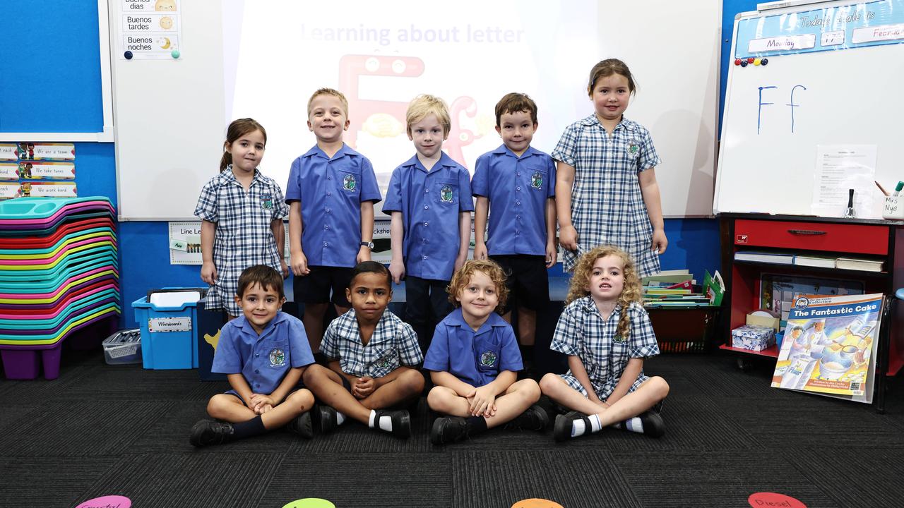 My First Year 2025 - Peace Lutheran College prep class B. Grace, Lucas, Finn , Diesel, Bailey, Joshua, Crystal, Reef, Skylah. Picture: Brendan Radke