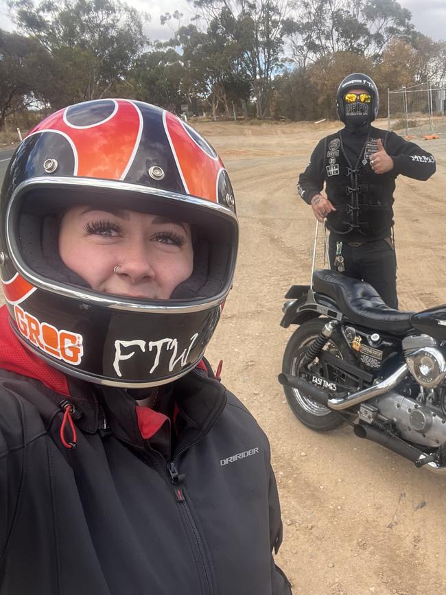 Kimberley Hide and Sam Mitchell on the road. Picture: Supplied
