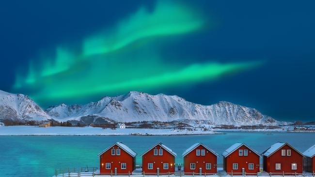 The Northern Lights in Lofoten, Norway.