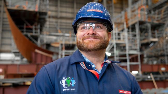 AFL Services general manager Adam Levi at BAE Systems’ shipbuilding facility in Glasgow. Picture Supplied by BAE