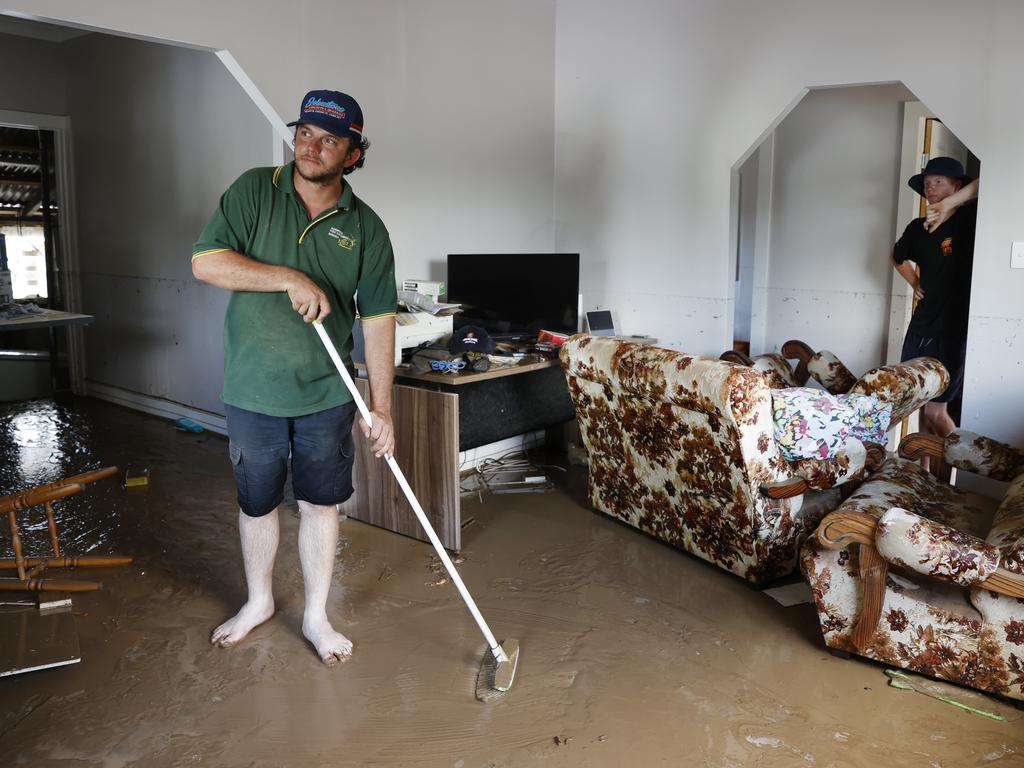 Inside Paul Williams’ flooded home at Inglewood. Picture Lachie Millard