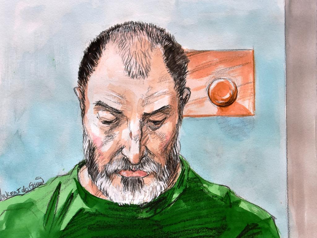 Anthony Sampieri bowed his head and would not make eye contact as he appeared via video link from Silverwater prison. Picture: Vincent de Gouw.