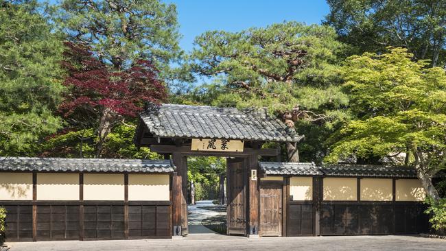 Entrance to Suiran in the Arashiyama hills, Kyoto.