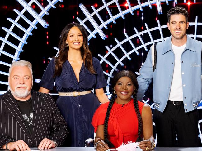 Australian Idol judges and hosts for 2024 Kyle Sandilands, Ricki-Lee Coulter, Marcia Hines, Scott Tweedie, Amy Shark. Picture: Seven