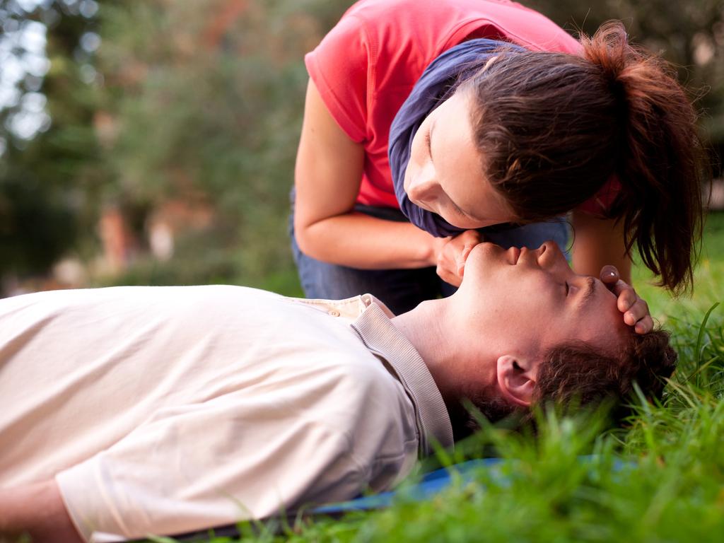 First aid: Look, listen and feel for breathing. Picture: iStock