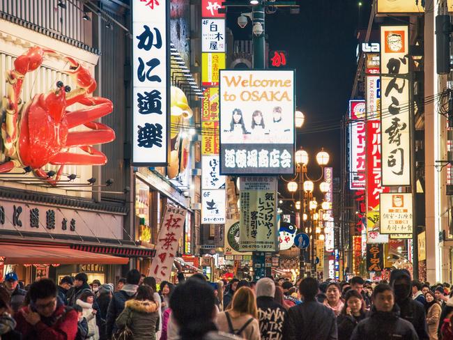 Night view with light displays of Dontonbori in Namba Osaka,Japan.credit: Getty Imagesescape27 june 2021my travel CV Lori Cramer