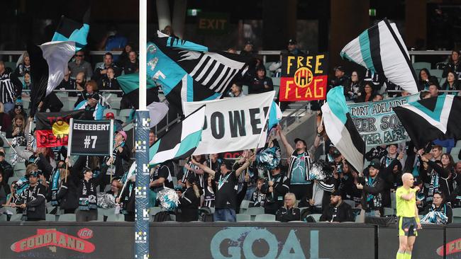 Port Adelaide vs Essendon at Adelaide Oval. Picture: Sarah Reed