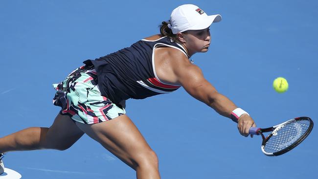 Australia’s Ash Barty in action in the final.