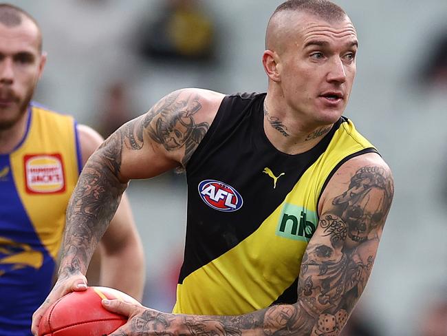 MELBOURNE. 03/07/2022..  AFL Round 16Ã. Richmond vs West Coast Eagles at the MCG.   Richmonds Dustin Martin  during the 2nd qtr.      . Photo by Michael Klein