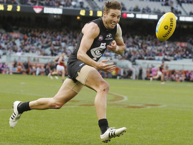 Dale Thomas turns back the clock against Essendon. Picture: Michael Klein