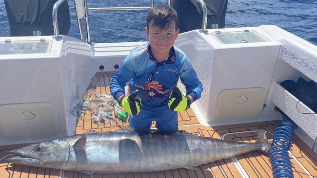 Kai Ziebell, 9, has grown up fishing with his family who are keen hobby fishers and divers.