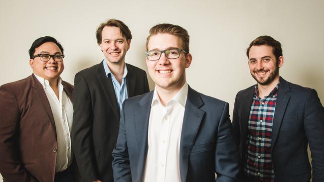 The founders of unicorn start-up, Go1, (l to r) Vu Tran, Chris Hood, Andrew Barnes and Chris Eigeland.