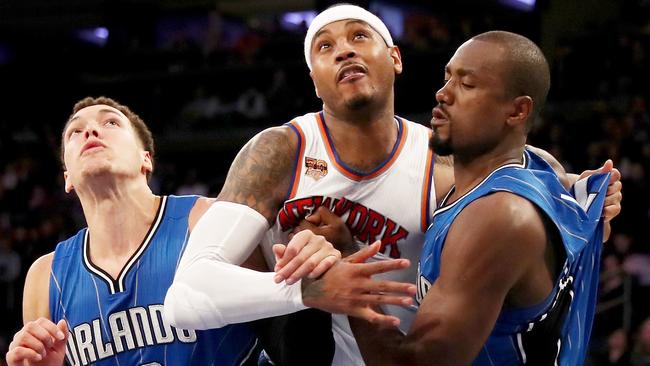 Aaron Gordon, Carmelo Anthony and Serge Ibaka tangle in the NBA.