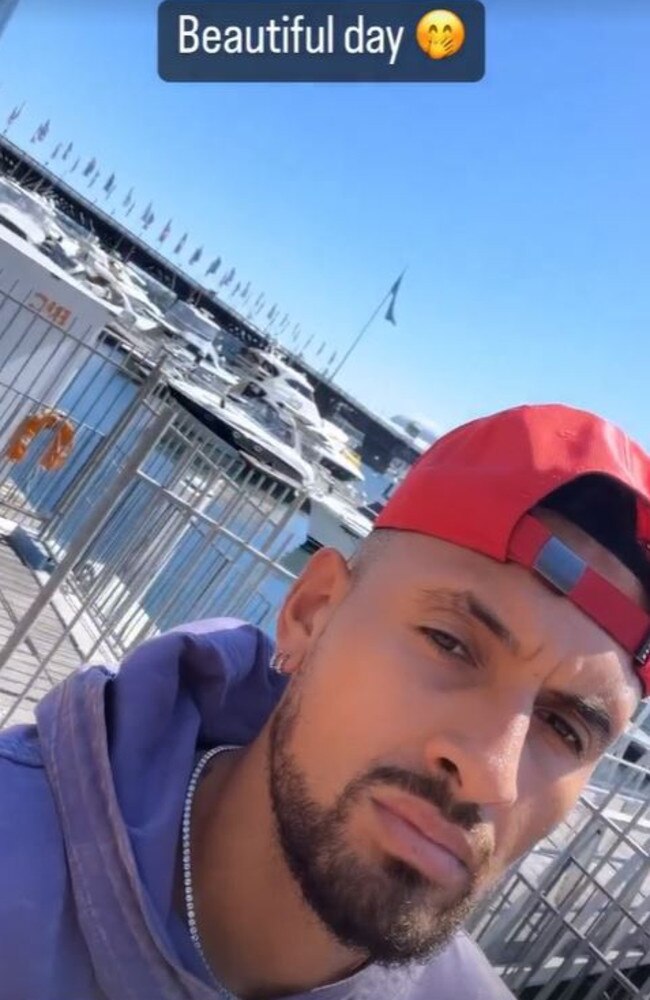 Australian Tennis star Nick Kyrgios in Sydney enjoying the sunshine. Picture - Instagram