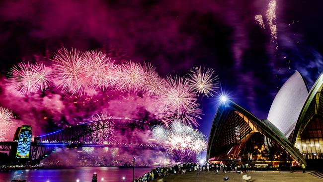 The Sydney NYE fireworks seen from the Sydney Opera House on January 01, 2025. Picture: Brook Mitchell/Getty Images